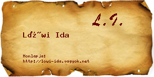 Löwi Ida névjegykártya
